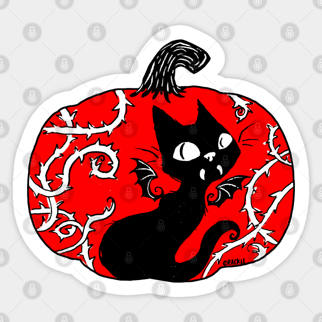 Creepy Cute Kitty Sticker by Jan Grackle